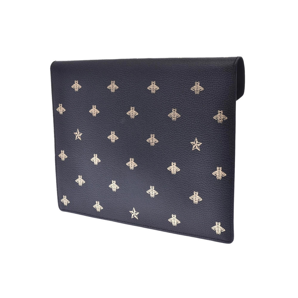 Gucci Beestar Leather Black Bag Clutch Black